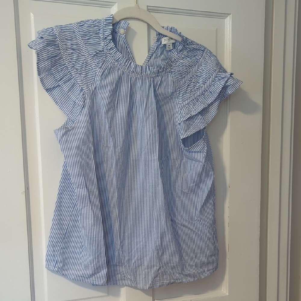 J. Crew Blue Striped Blouse